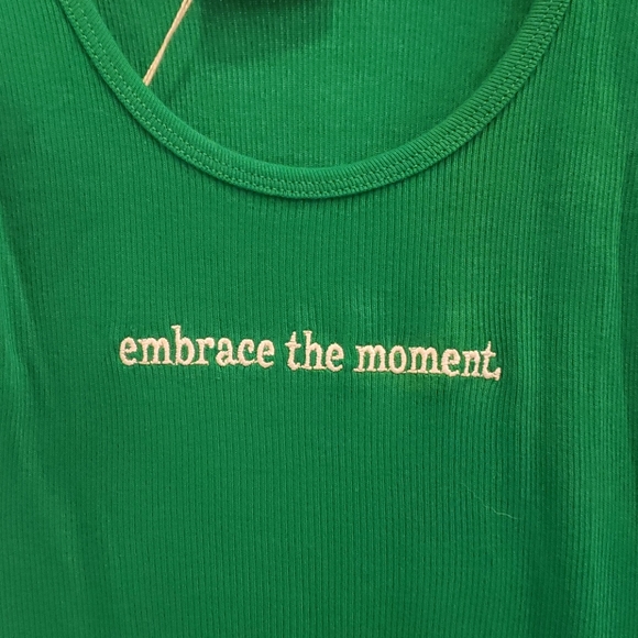 Green Ribbed Tank Top - Picture 2 of 5